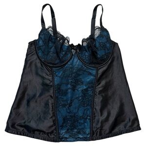 Cacique Satin and Lace Corset Underwire Bustier Size 18/20